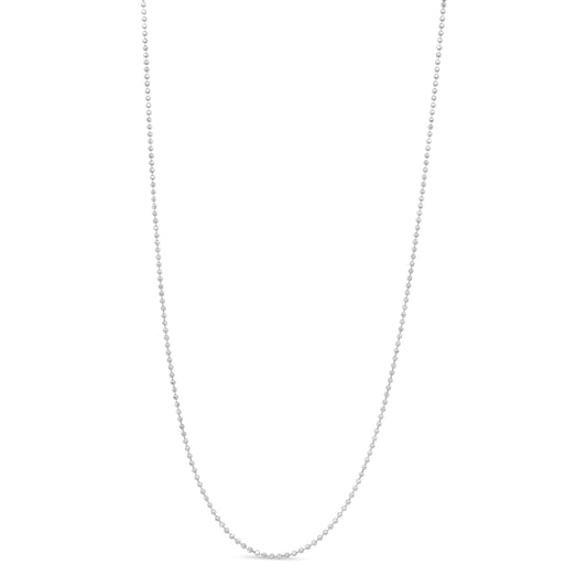 .925 Sterling Silver 0.7Mm Slim And Dainty Unisex 18" Inch Ball Bead Chain Necklace