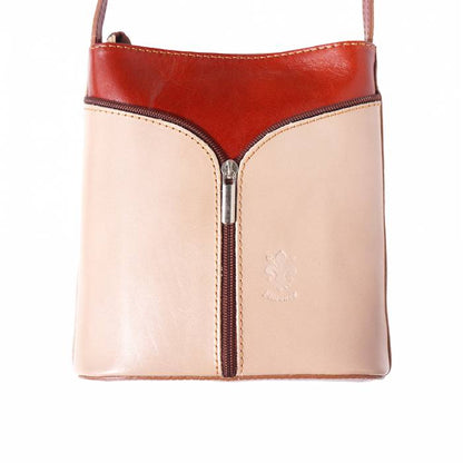 SARAH Italian Leather Crossbody Bag Black/Red