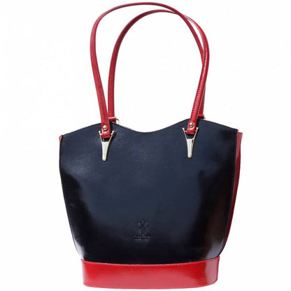 ELLA Convertible Leather Backpack ~ Red/Black