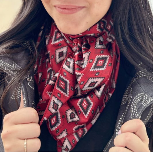 Needed Me Wildrag Red Aztec Print