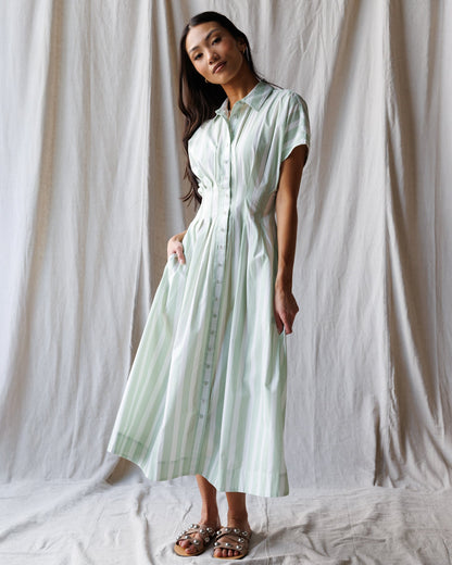 Pleated Shirtdress