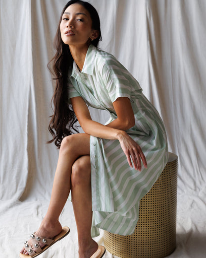 Pleated Shirtdress
