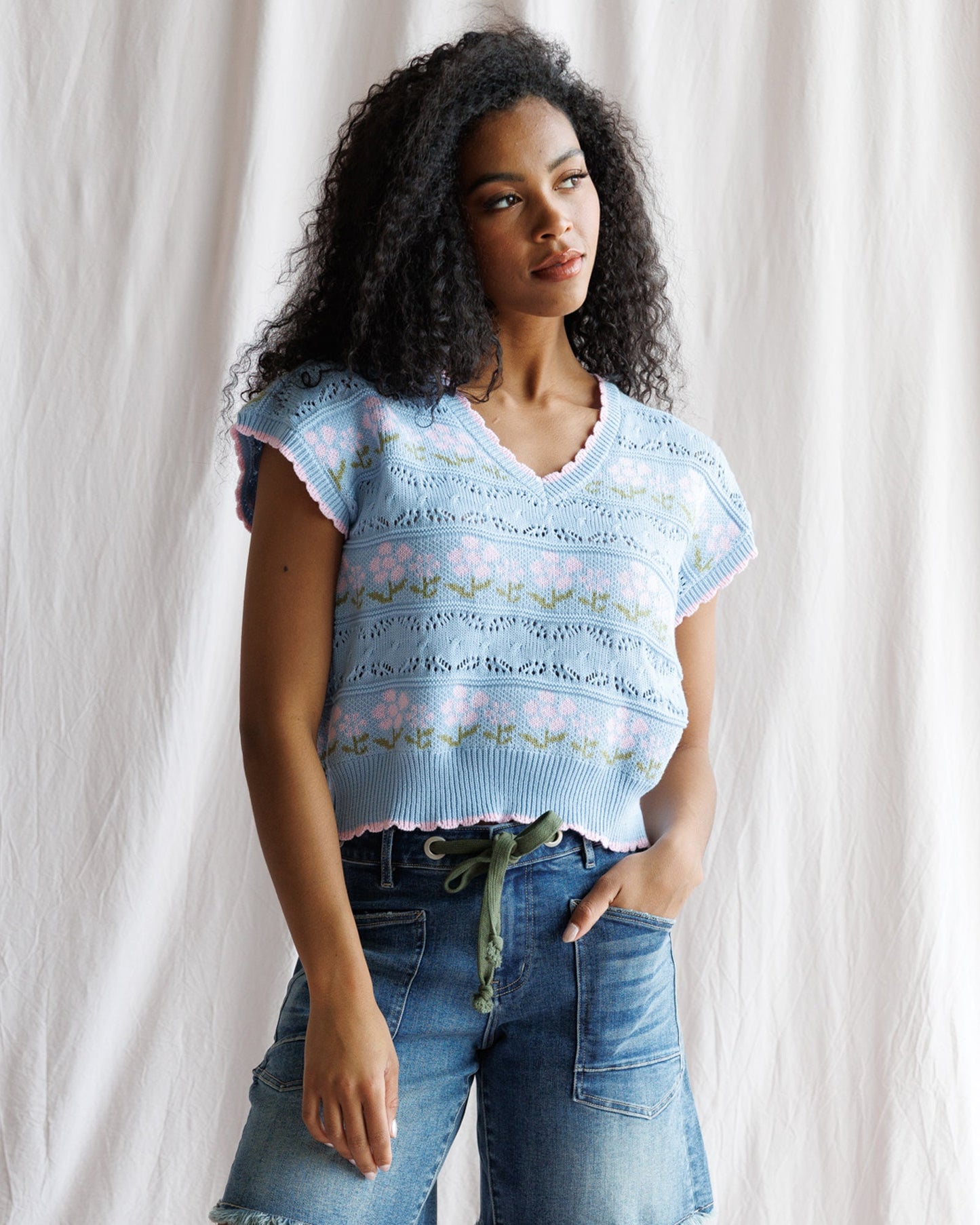 Pink Posies Sweater
