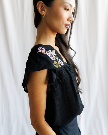Embroidered Bloom Top