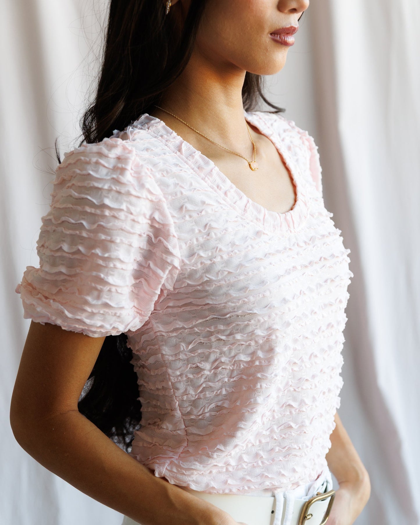 Scoop Neck Scallop Tee