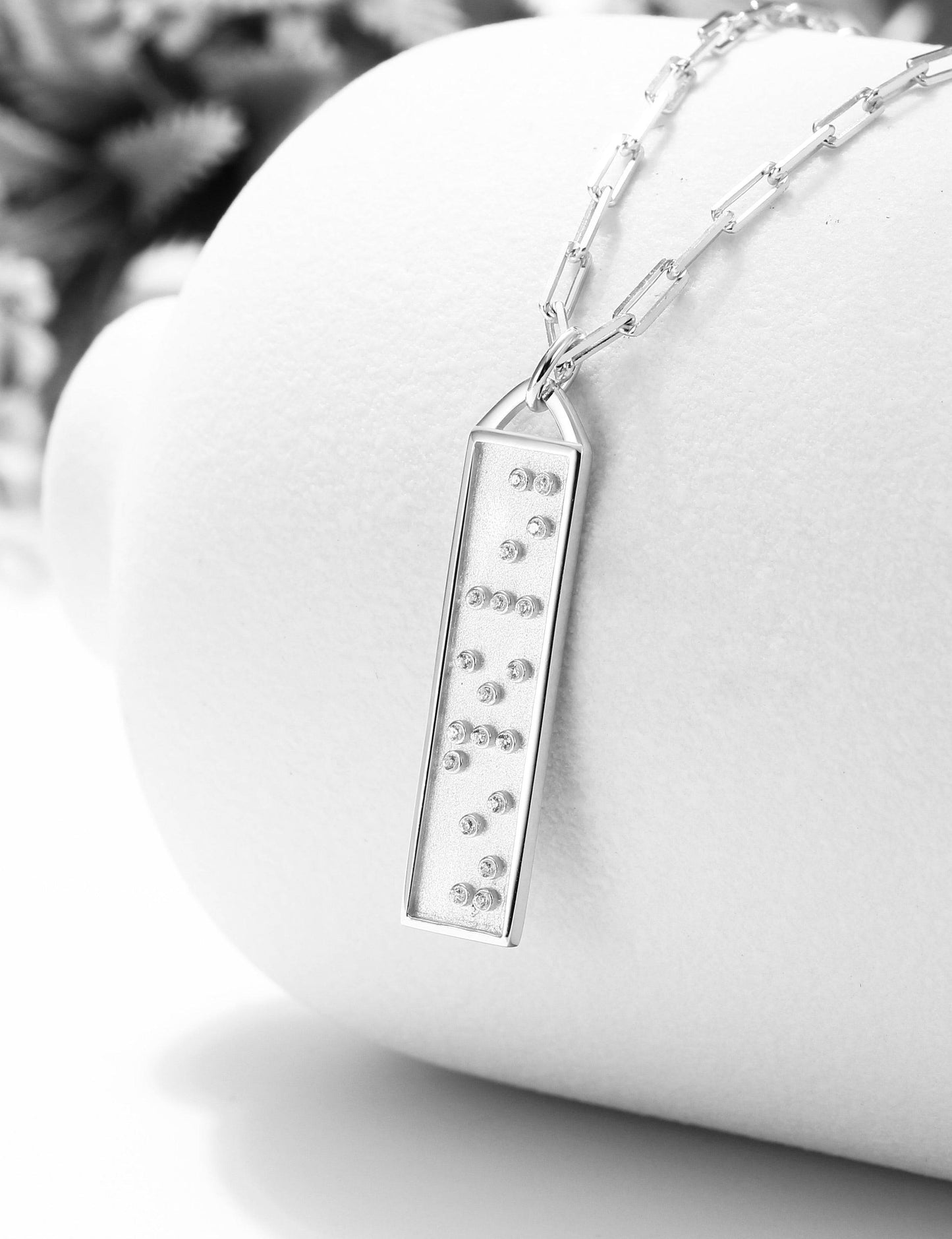 Touchstone Beloved Bar Necklace Silver