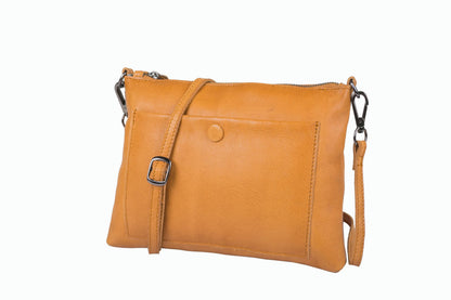 [MIA] SMALL CROSSBODY & CLUTCH | SUPER SOFT NAPPA LEATHER: TAN