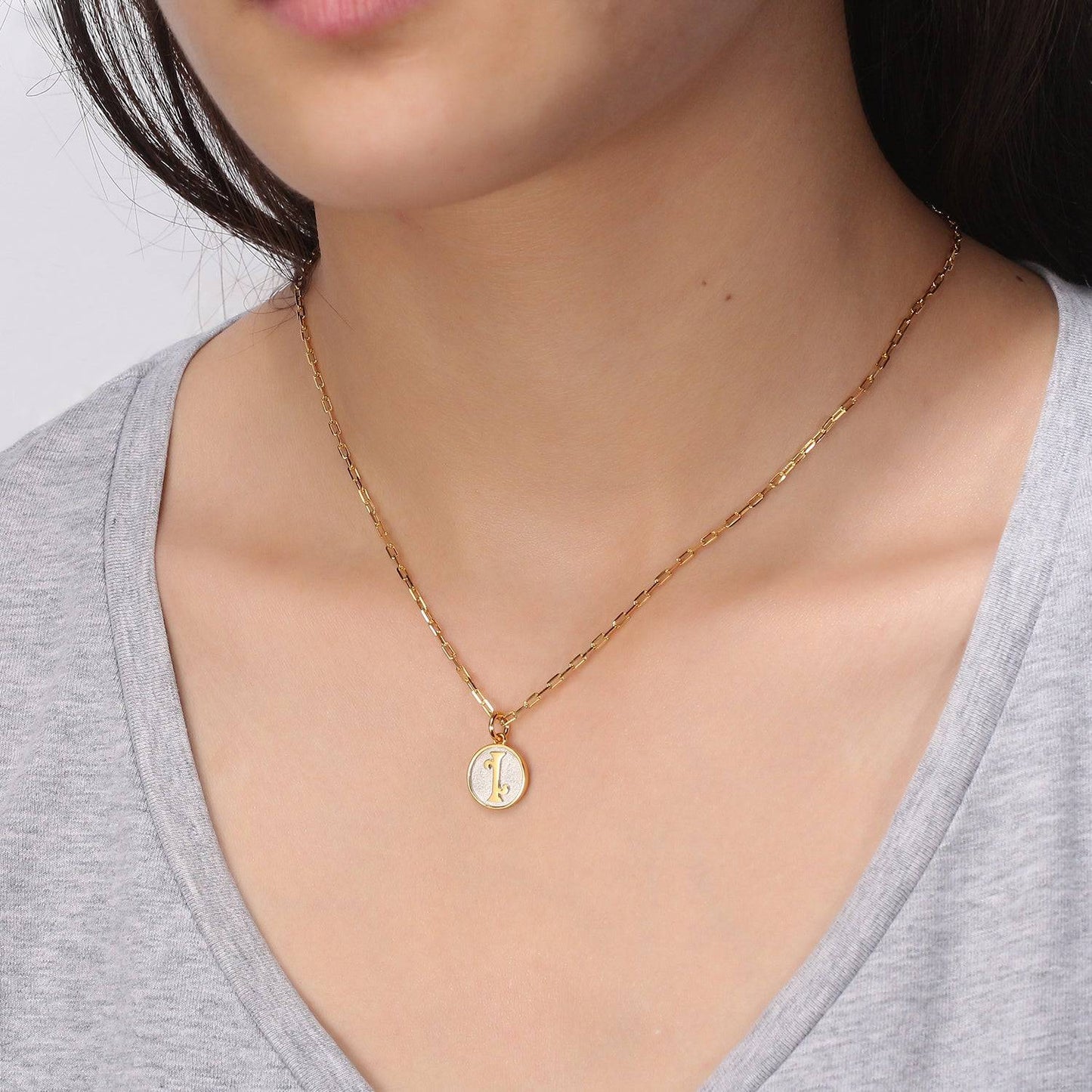 Saints Dainty Fancy Initial Pendant Necklace A-Z