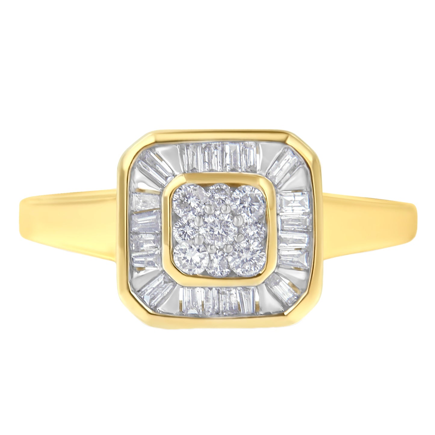 10K Yellow Gold Diamond Cocktail Ring (1/2 Cttw, I-J Color, Si2-I1 Clarity) - Size 7