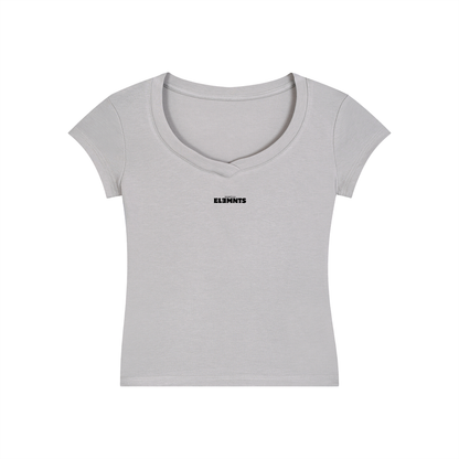 ESSNTIAL ELEMNTS Women’s 215G V‑Neck Thin Bodycon Tee