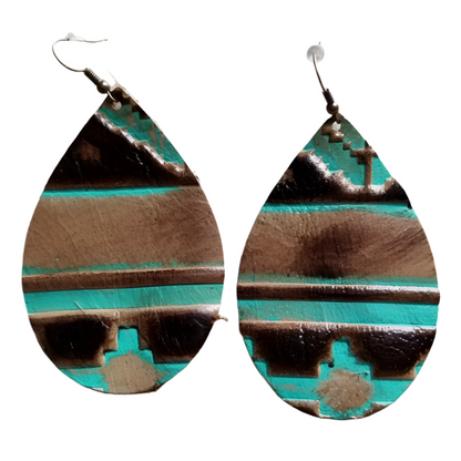 Large Teardrop Earrings in Navajo