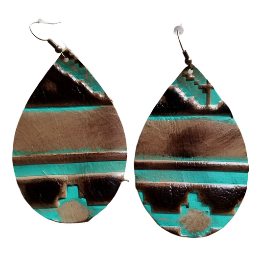 Large Teardrop Earrings in Navajo