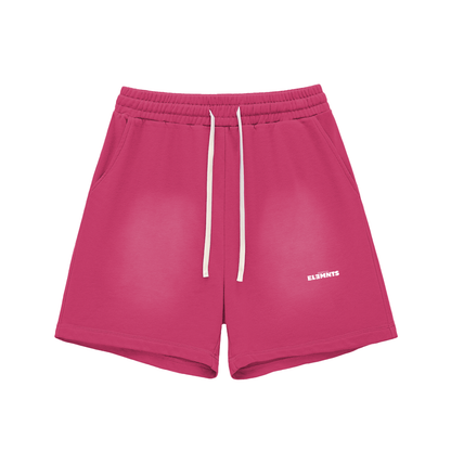 ESSNTIAL ELEMNTS Unisex 350G Sun Fade Raw Edge Shorts