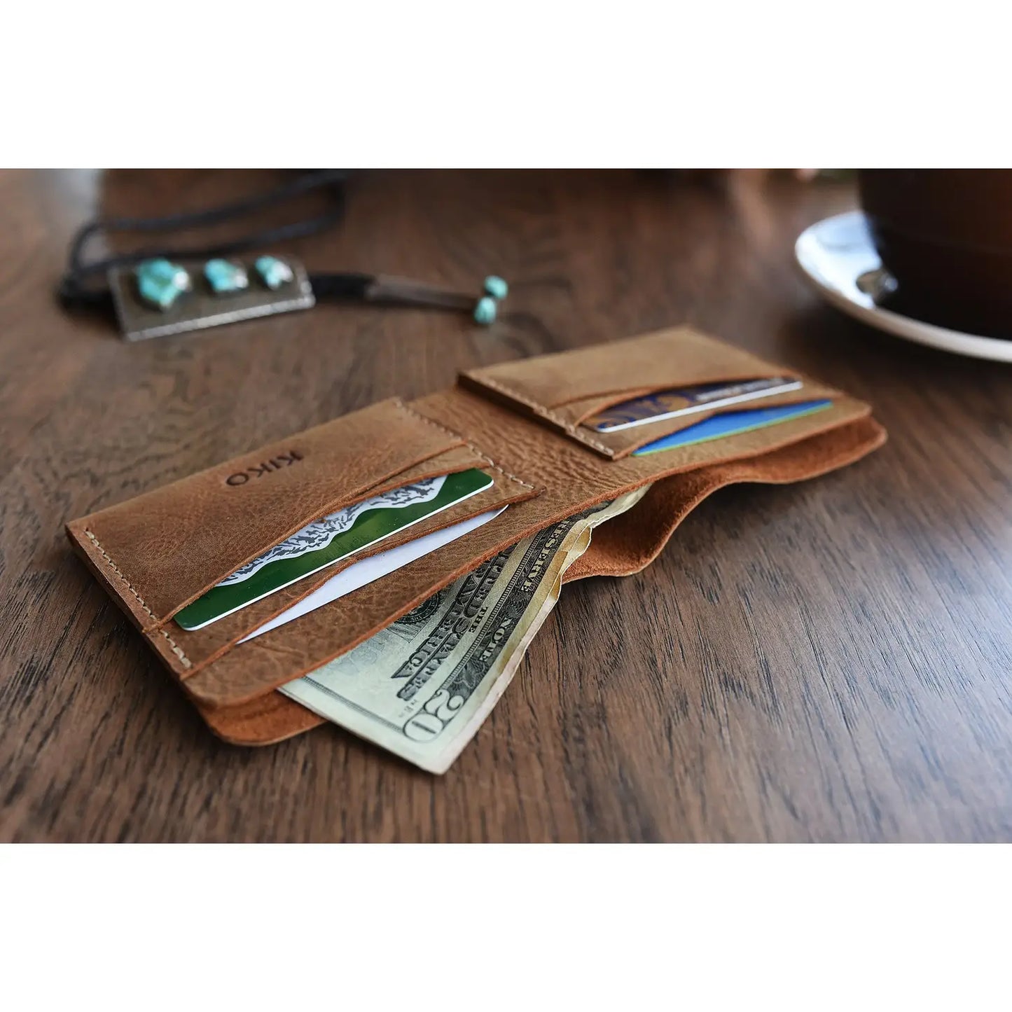 Kiko Leather Tan Buck Bifold #118