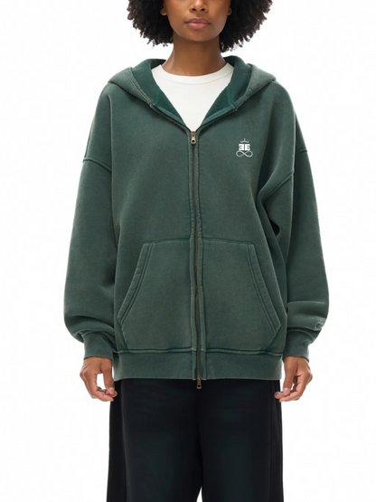 ESSNTIAL ELEMNTS Unisex 360G Snow Washed Zipped Hoodie
