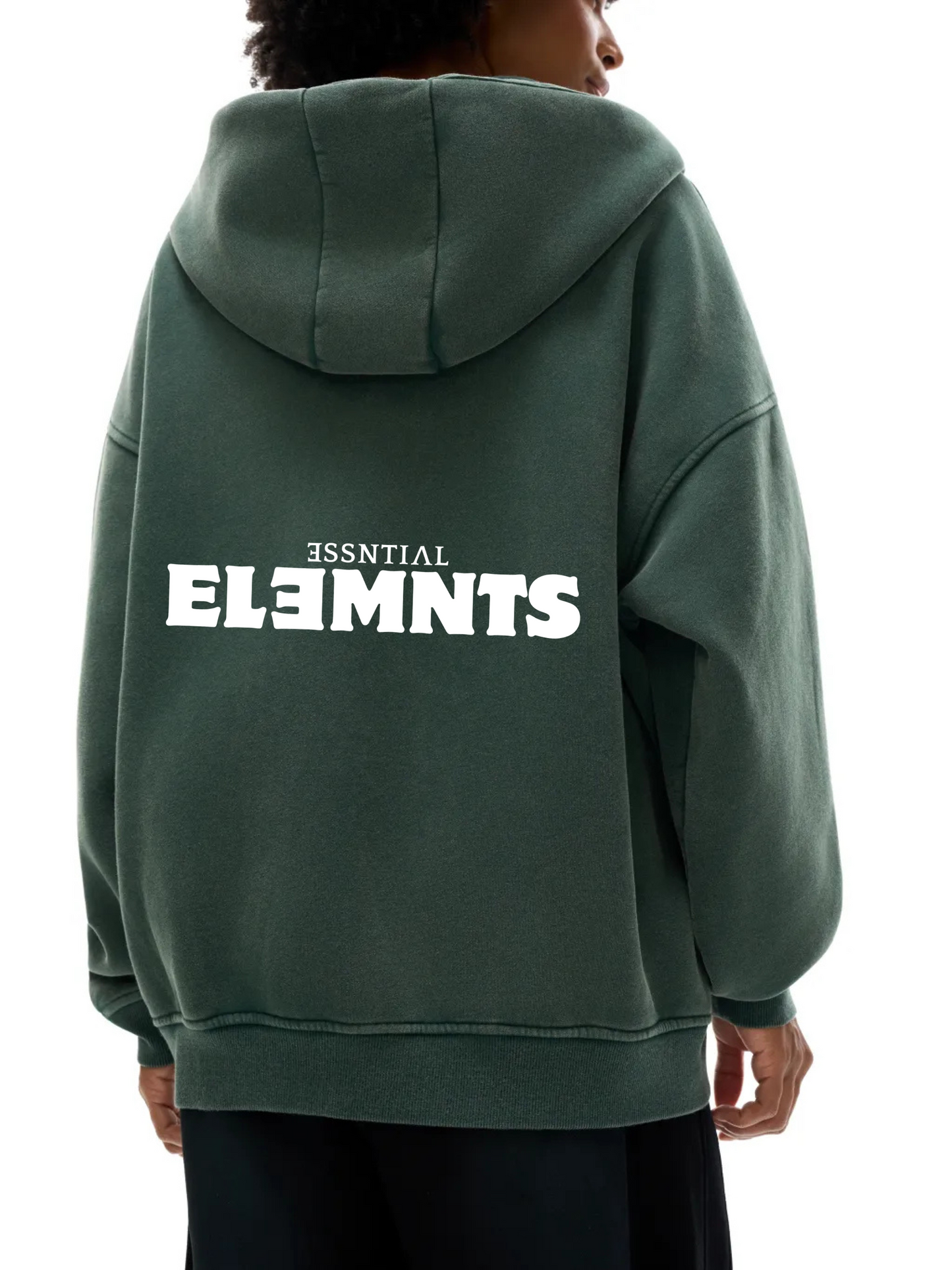 ESSNTIAL ELEMNTS Unisex 360G Snow Washed Zipped Hoodie
