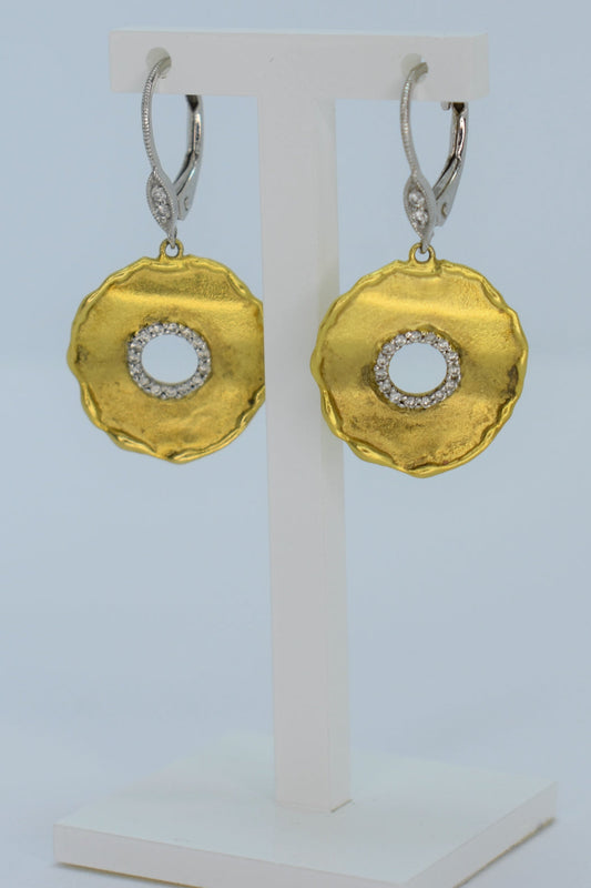 14kt 2-Tone Diamond Earrings