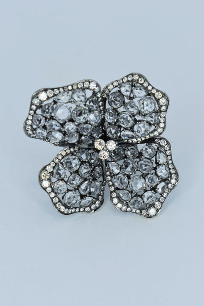 14kt Black Rhodium Diamond & Sapphire Ring