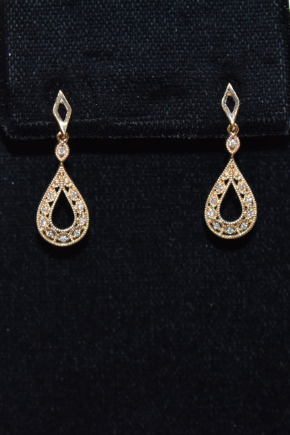 14kt Yellow Gold Diamond Earrings