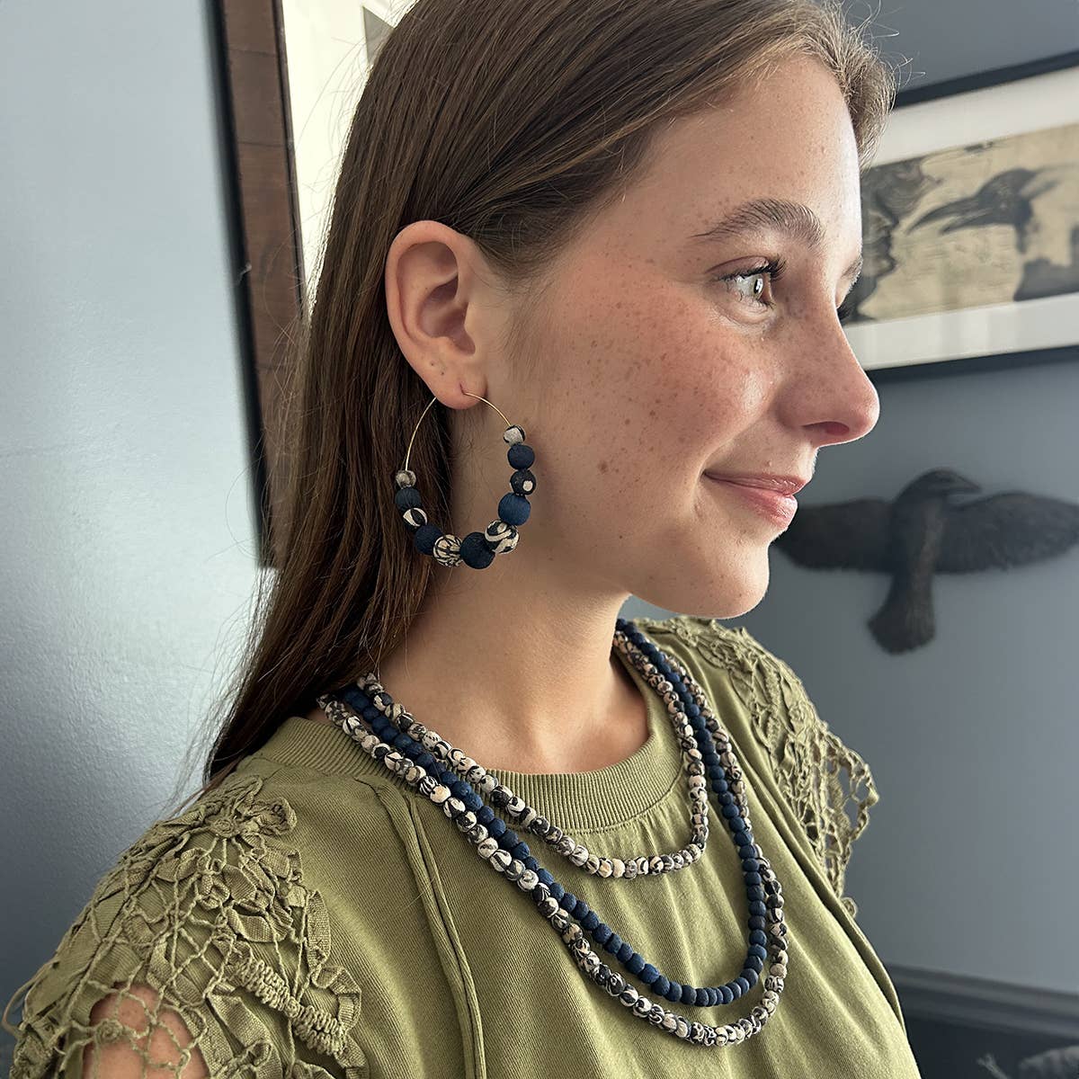 Kantha Indigo Layered Necklace
