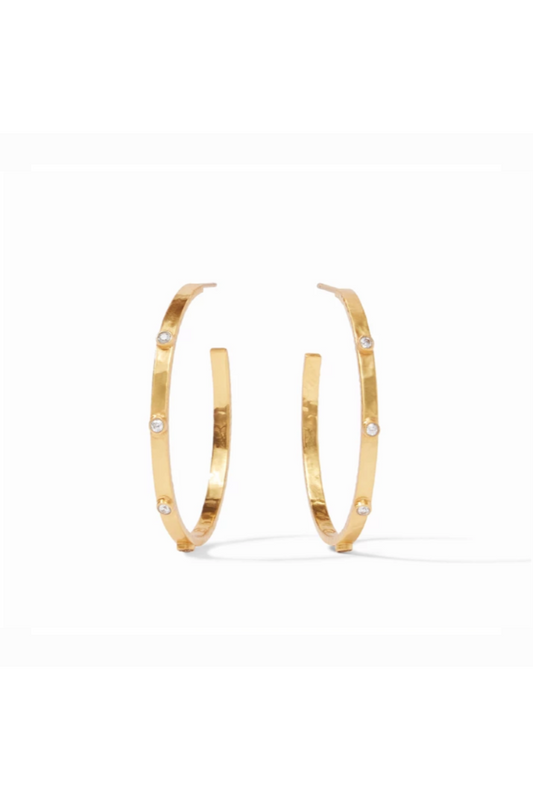 CRESCENT STONE HOOPS-LARGE