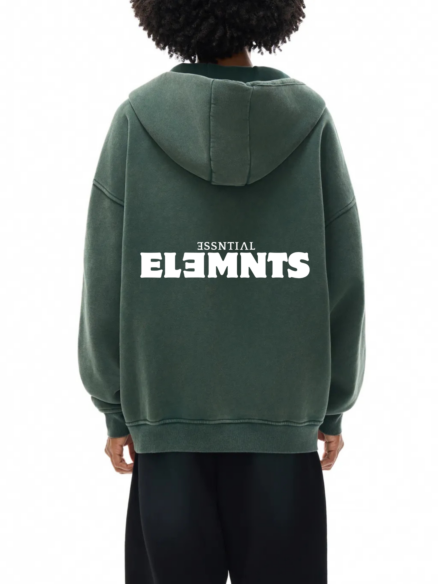 ESSNTIAL ELEMNTS Unisex 360G Snow Washed Zipped Hoodie