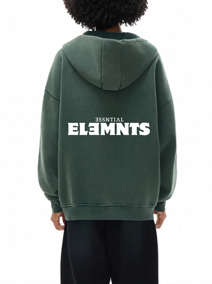 ESSNTIAL ELEMNTS Unisex 360G Snow Washed Zipped Hoodie
