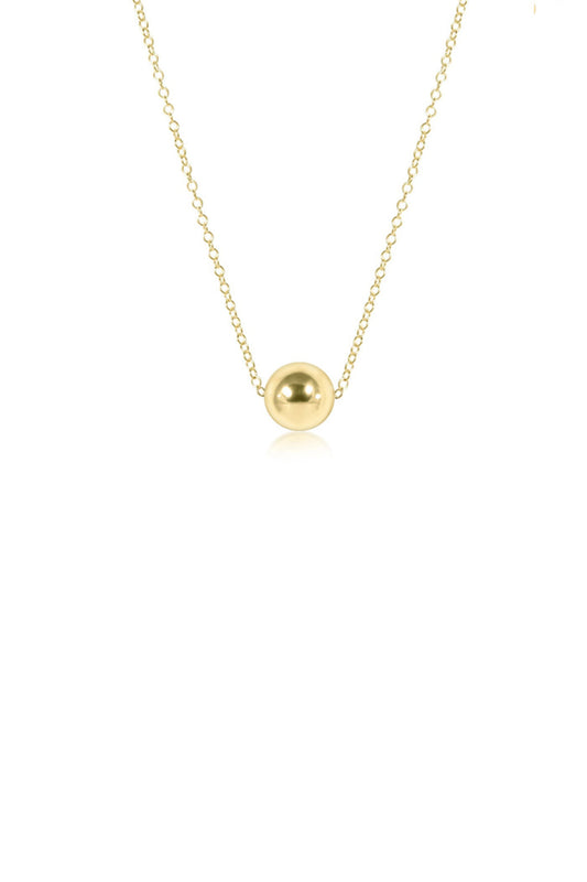 16" Classic Gold 8MM Bead Necklace