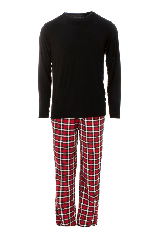Crimson Plaid Men's Pajama Set