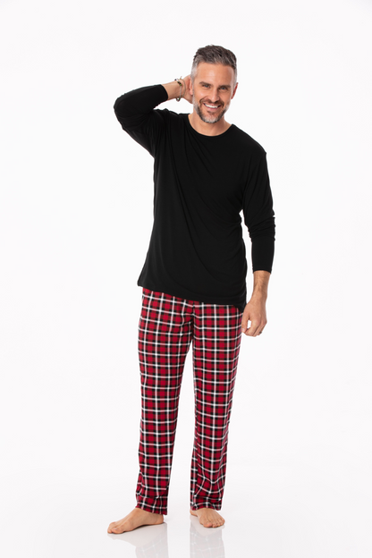 Crimson Plaid Men's Pajama Set