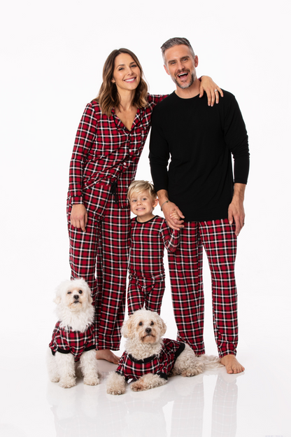 Crimson Plaid Men's Pajama Set