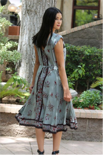 Sage Prints Midi Dress