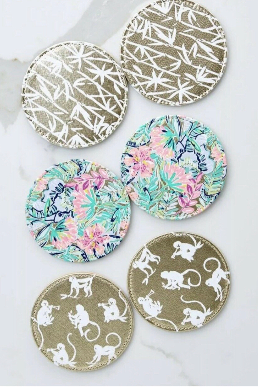 Leatherette Coaster Set (6 Assorted)