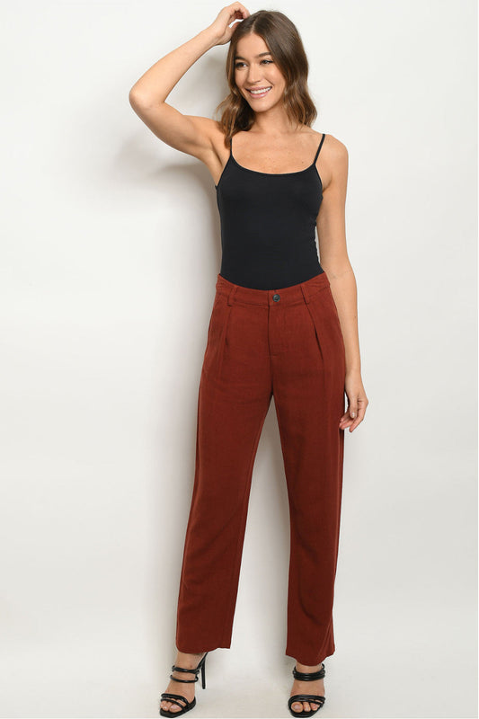 Linen Blend Brick Pants