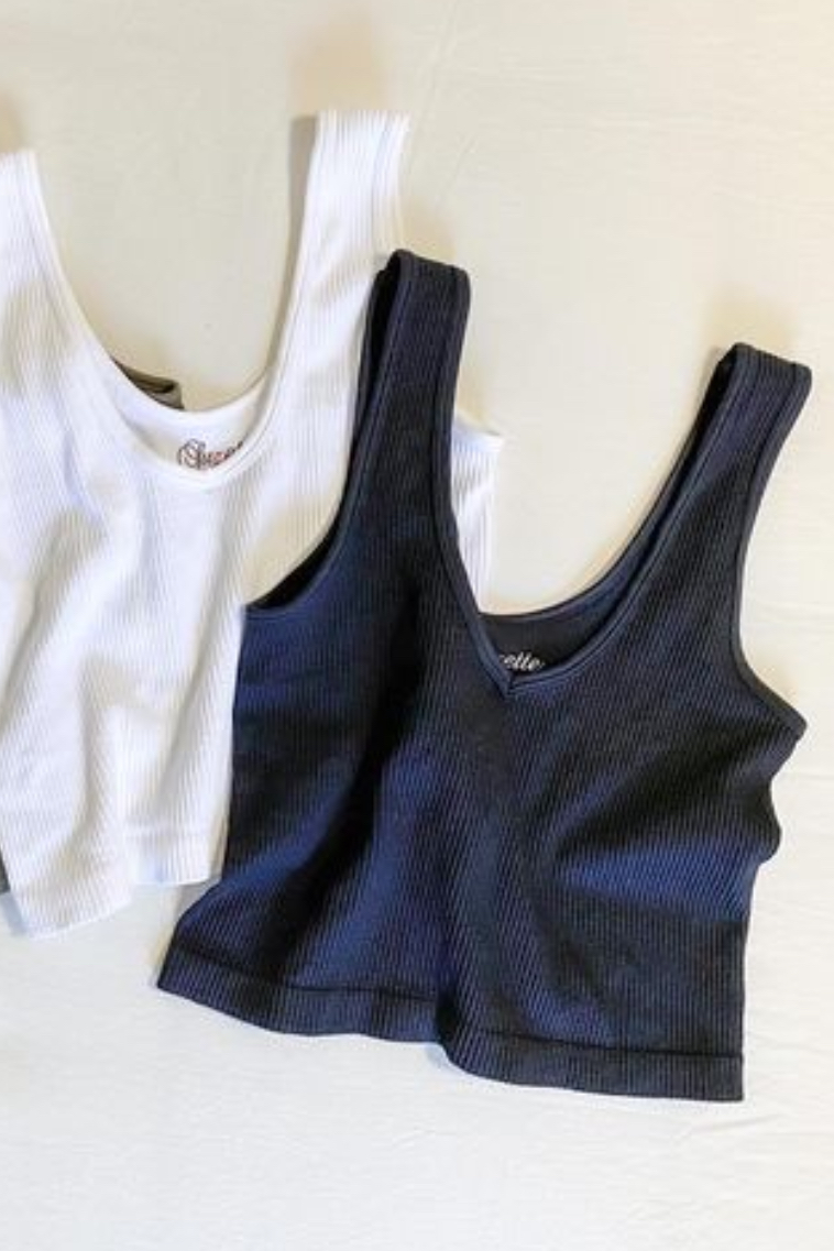 Ribbed V-Neck Brami