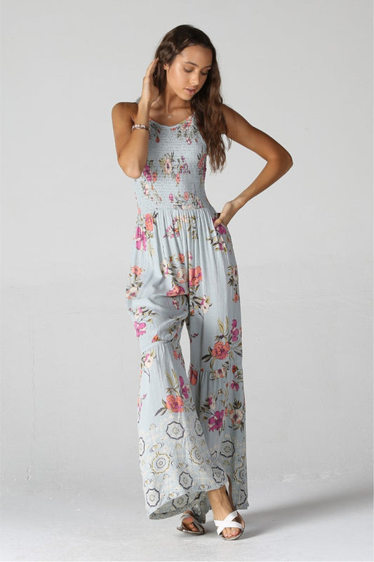 Dove Floral Strap Jumpsuit