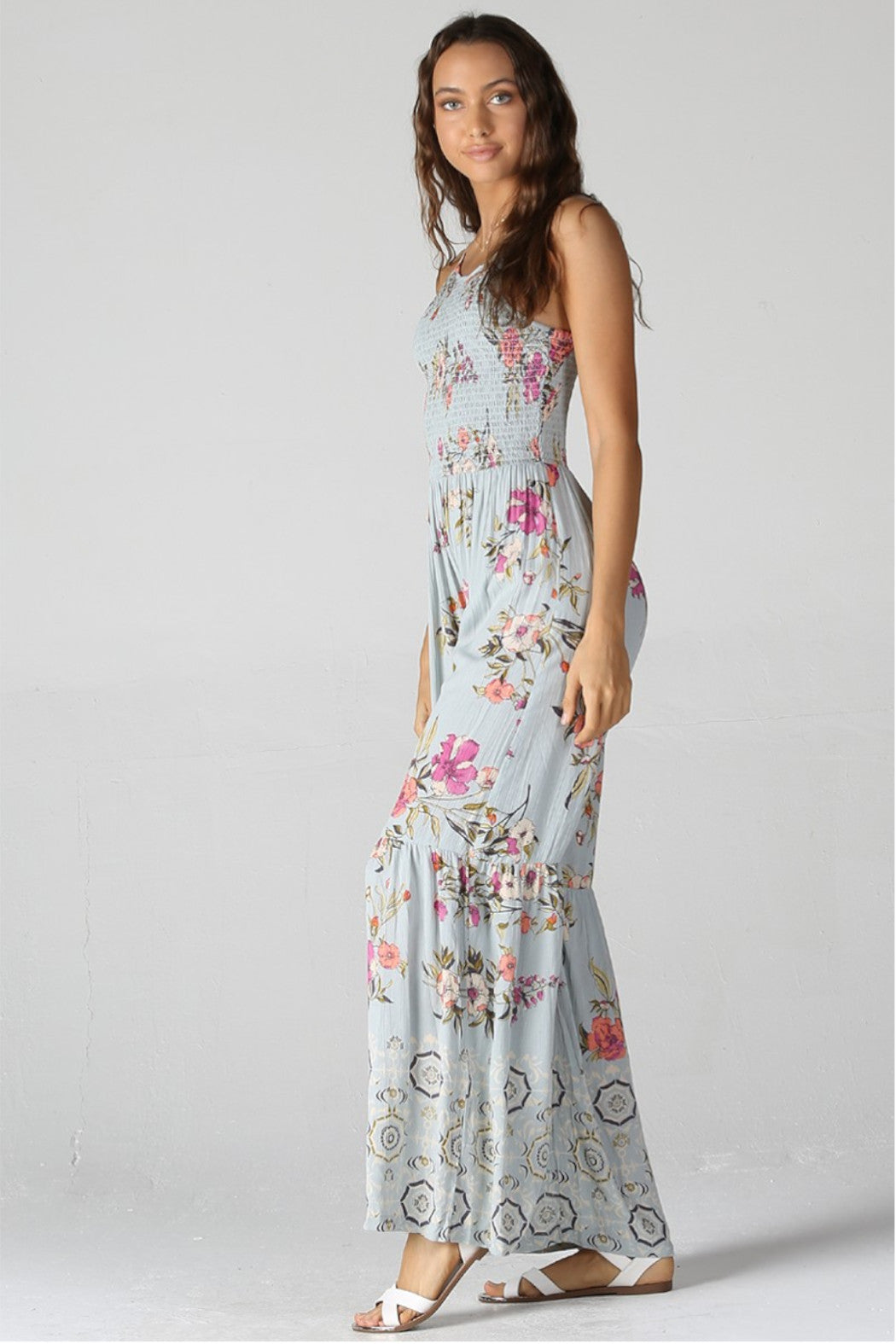 Dove Floral Strap Jumpsuit