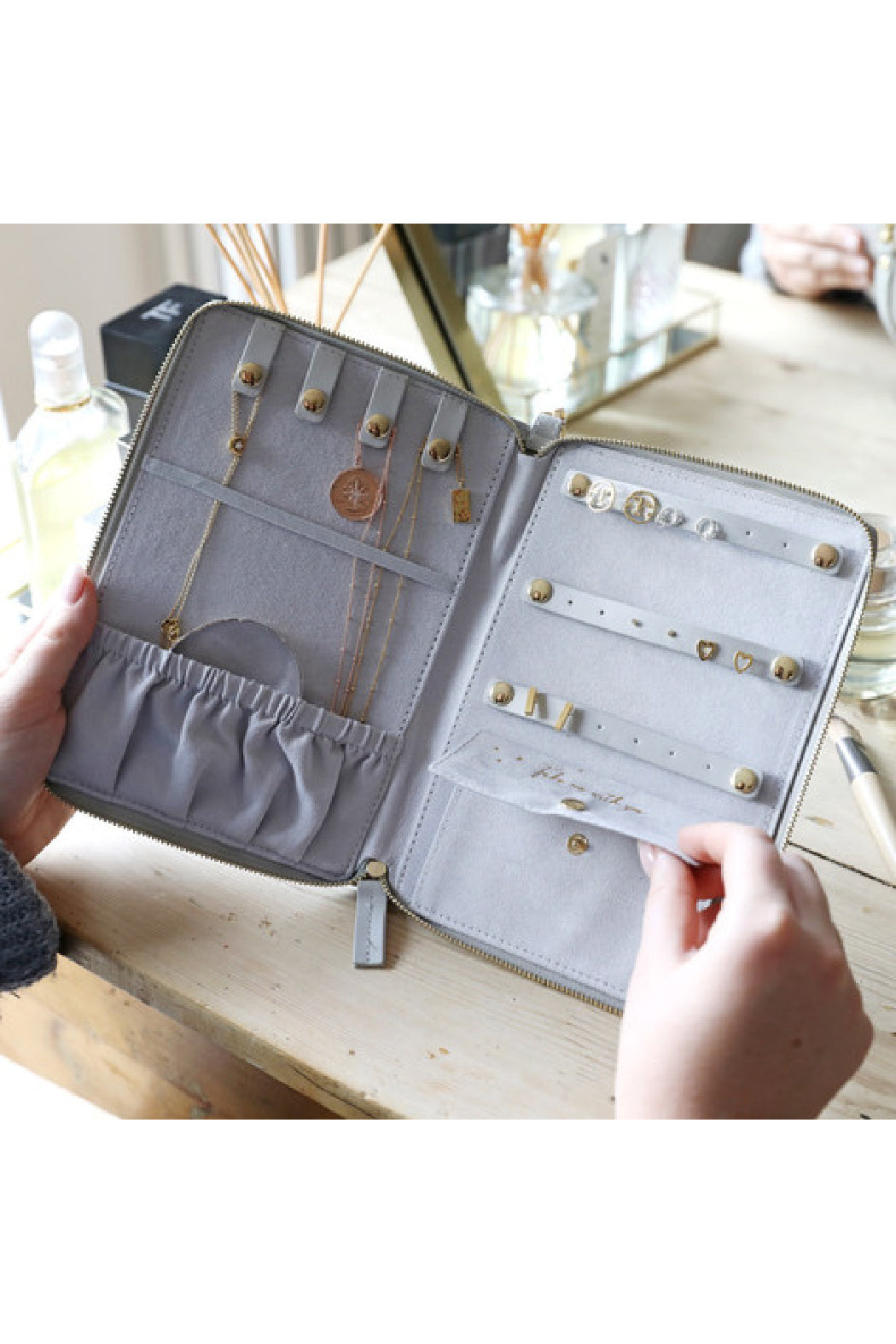 Grey Travel Jewelry Wallet