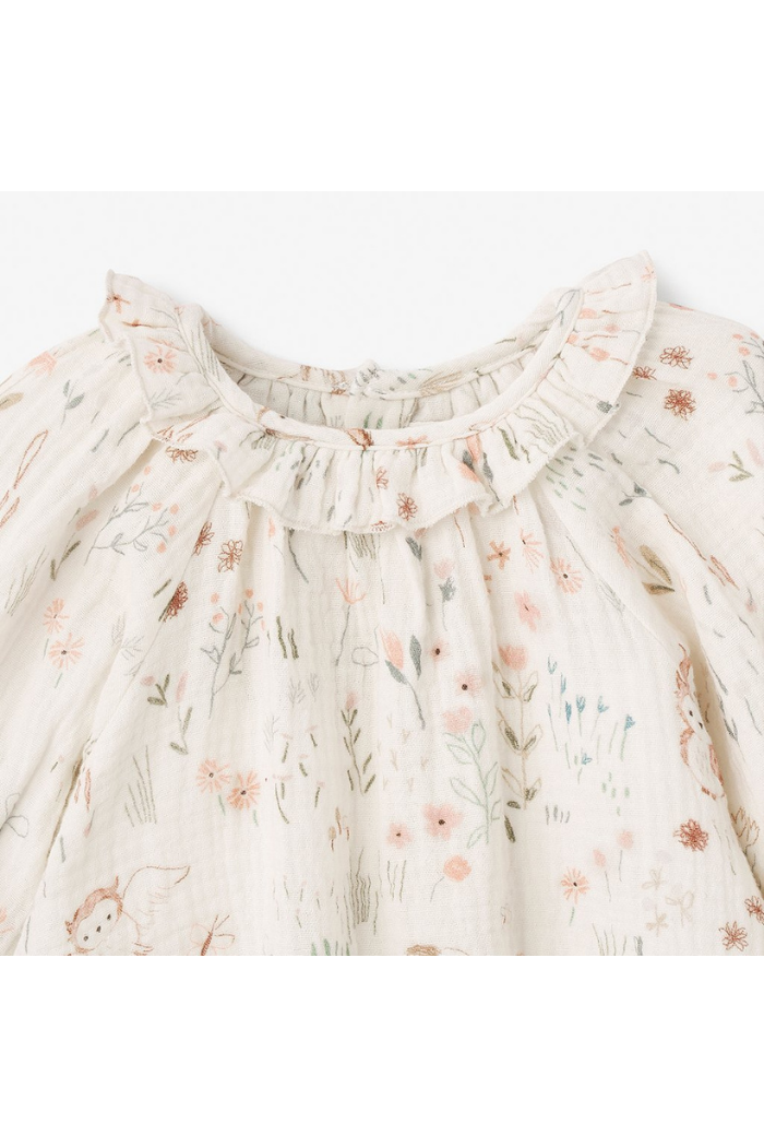 Owl Print Ruffle Dress