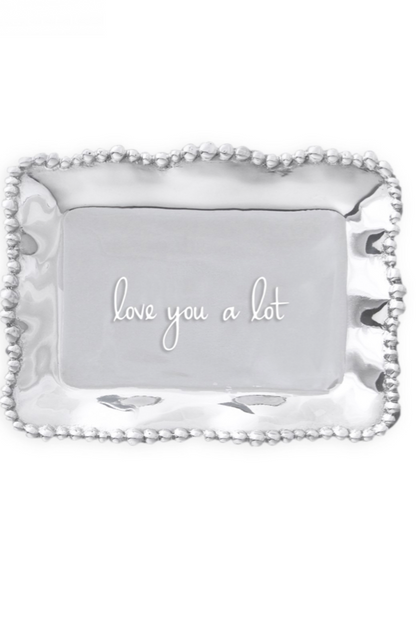 Engraved Organic Pearl Tray “love you a lot”