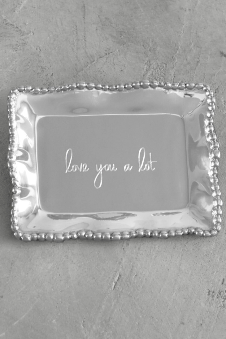 Engraved Organic Pearl Tray “love you a lot”