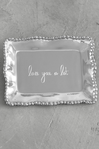 Engraved Organic Pearl Tray “love you a lot”