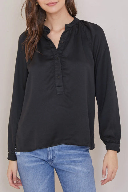Long Sleeve Wide Placket Pullover