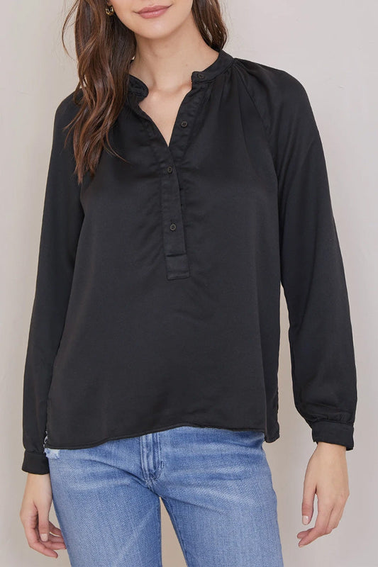 Long Sleeve Wide Placket Pullover