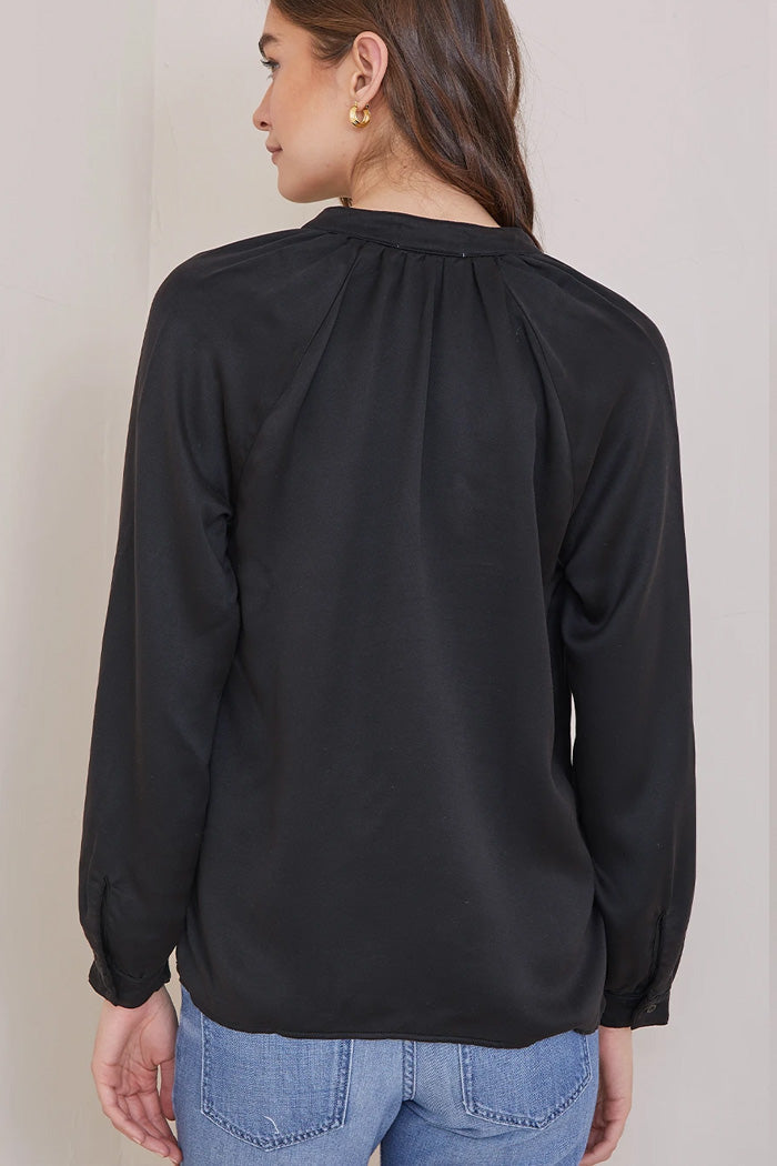 Long Sleeve Wide Placket Pullover
