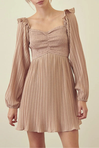 Rose Smocked Pleated Dress