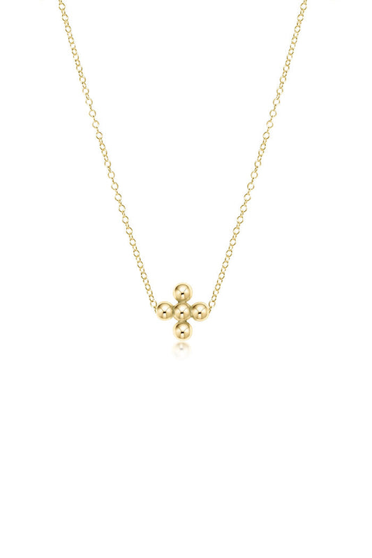 16" Classic Beaded Signature Cross Necklace