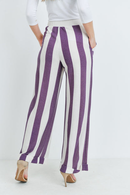 Purple Stripes Palazzo Pants