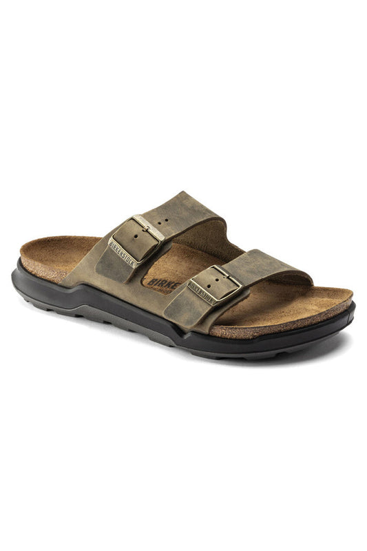 Birkenstock Arizona CT Oiled Leather Medium/Wide Width in Faded Khaki