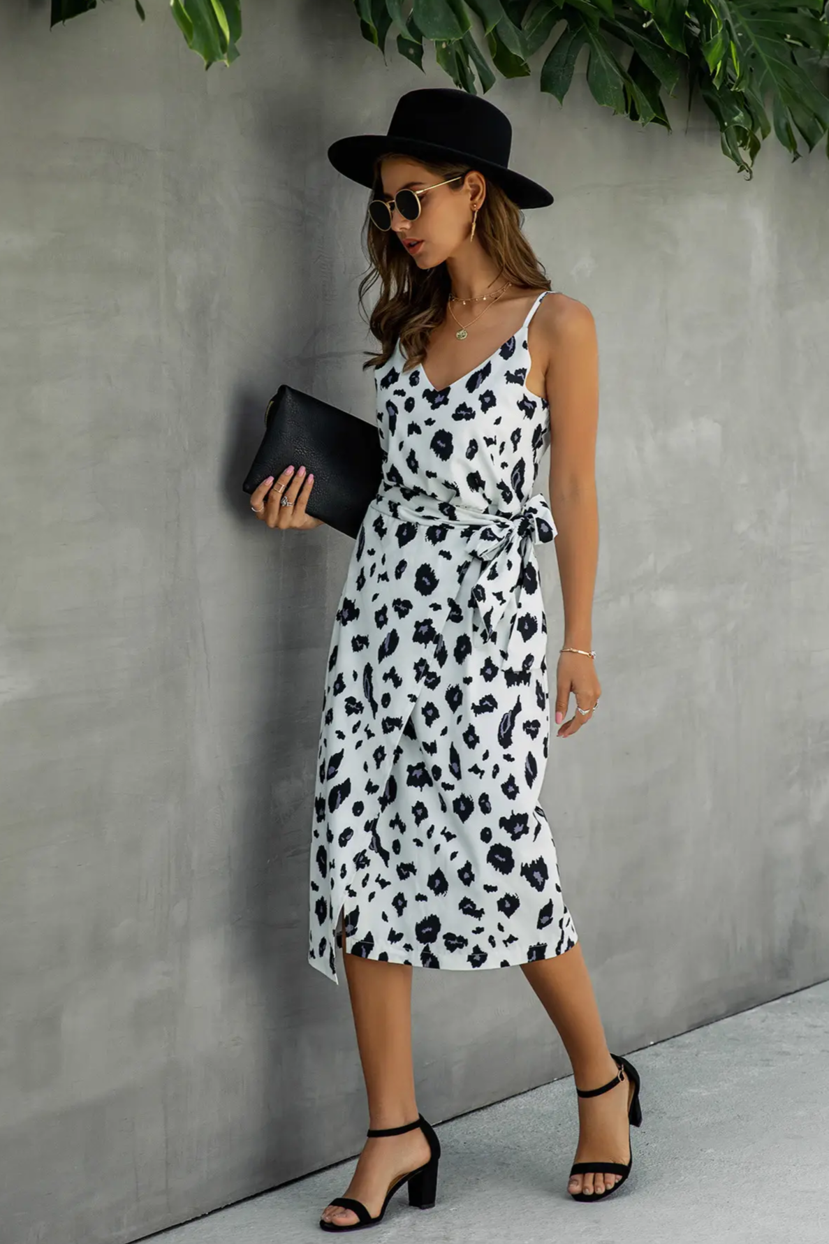 Cheetah Wrap Strap Dress